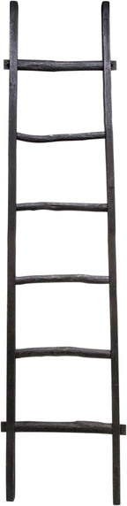 Decorative Vertical Ladder with Towel Rack Design for Blankets - Slim Storage Stand with Hooks for Bedroom or Living Room - C