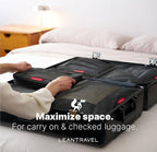 LeanTravel Premium Compression Packing Cubes for Travel - Suitcase Organizer Bags with Double Zipper & Breathable Mesh Panel 