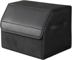 car organizers and storage for SUV,trunk organizer for sedan, leather foldable sleek box with lid,collapsible cargo bins, tool