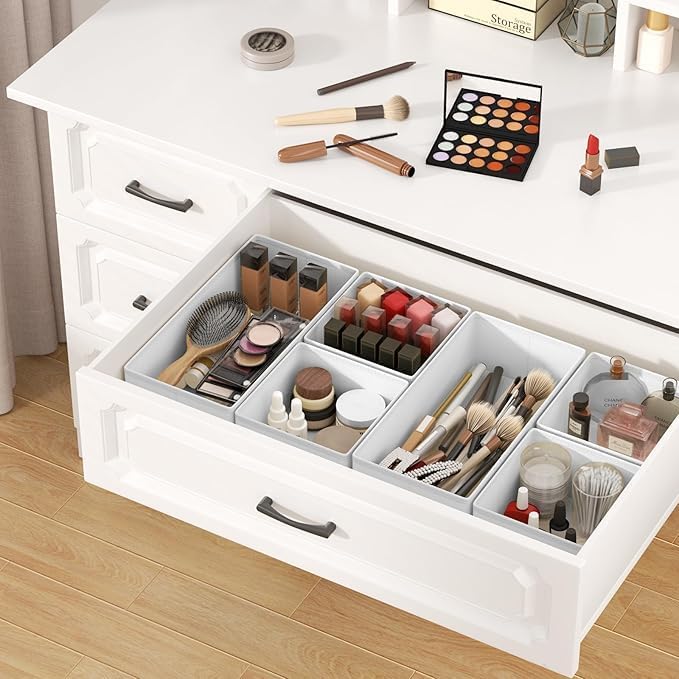 DIMJ Drawer Organizer Clothes, 14 Pack Dresser Organizer, Foldable Closet Organizers and Storage, Fabric Dresser Bins, Drawer