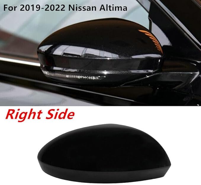 Rear View Mirror Cover Cap, For Nissan Altima 2019-2024 Glossy Black ABS Plastic Glossy Finish Right Passenger Side Mirror Covers Caps Trim Replacement