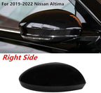 Rear View Mirror Cover Cap, For Nissan Altima 2019-2024 Glossy Black ABS Plastic Glossy Finish Right Passenger Side Mirror Covers Caps Trim Replacement