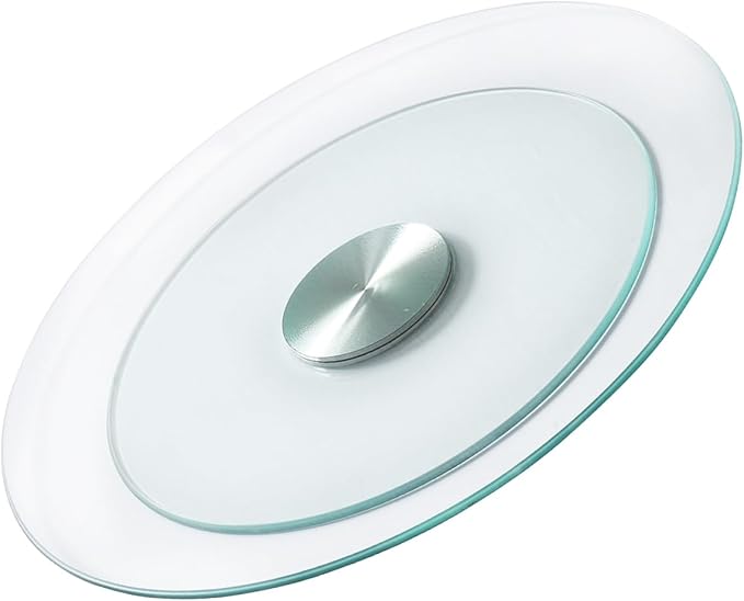 VEVOR 20 in Glass Lazy Susan Turntable, 360° Rotation Round Clear Tabletop Rotating Tray, Tempered Glass Dining Table Centerp