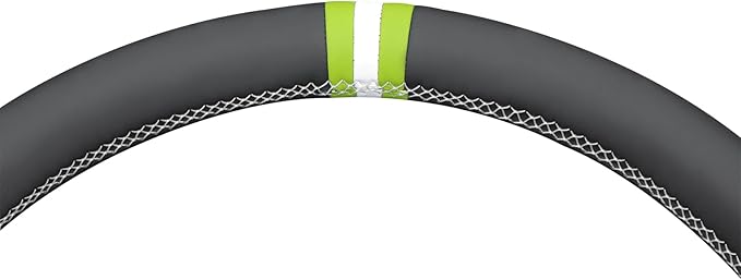 MEWANT Hand Stitch Steering Wheel Cover for Chevy Silverado 1500 Avalanche Black White Faux Leather Steering Wheel Wrap