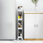 Sooyee 4 Tier Slim Storage Cart Mobile Shelving Unit Organizer Slide Out Storage Rolling Utility Cart Tower Rack for Kitchen 