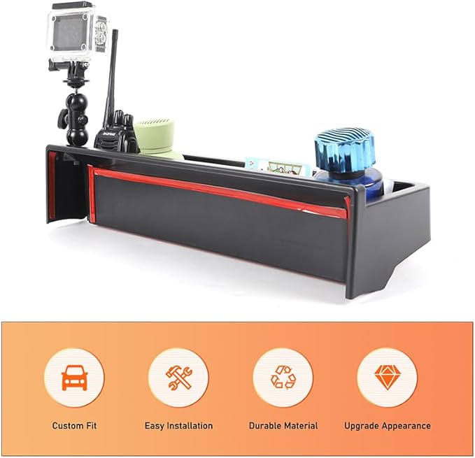 Center Console Dash Cam Mount&Dashboard Storage Tray for Hummer EV Accessories 2022-2025 2026 SUV Pickup ,Rotatable Car Dash Cameras Mount Holder Box Organizer,Mount Fit for Action Camera (G)