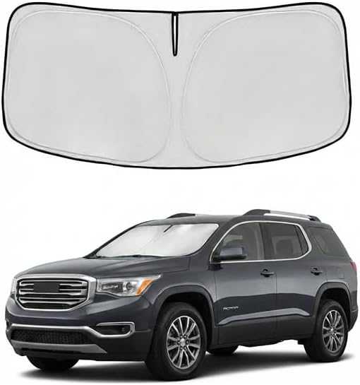 Windshield Sun Shade for GMC Acadia 2017-2023 Sunshade Front Window Shade Custom Fit Acadia Accessories Sun Visor Foldable Shade Blocks UV Rays Accessories
