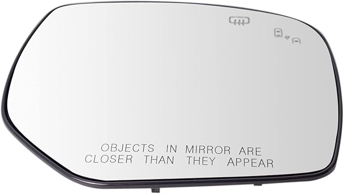 TRQ Passenger Side Heated Blind Spot Mirror Glass with Backing Plate Compatible with 2017-2018 Subaru Forester