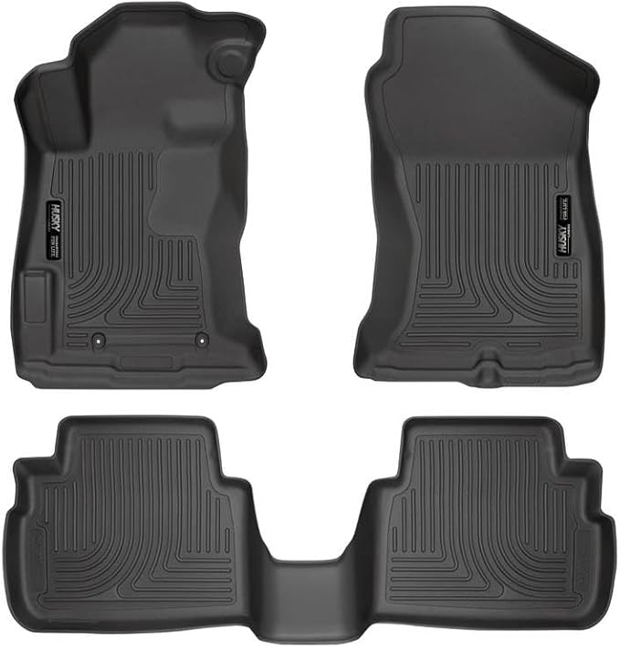 Husky Liners Weatherbeater Floor Mats | Fits 2018 - 2023 Subaru Crosstrek, 2017 - 2023 Subaru Impreza | Front & 2nd Row, 3-pc Black - 99661
