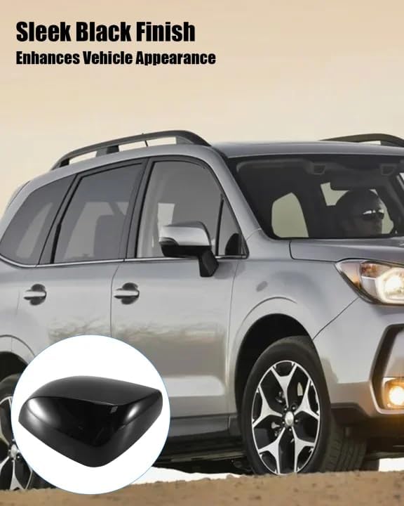 91059AJ210 Rearview Mirror Cover Fit for Subaru Forester 2014-2018 Impreza XV Crosstrek 2012-2014 Replace 91059AJ200 91059FJ000, Mirror Cap Glossy Black Left Drive Side