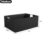 Fabric Storage Bin Box Foldable Cotton Linen Storage Basket with Wooden Handles Rectangular Cube Decorative Home Laundry Orga