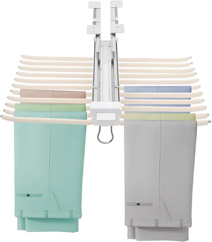 Pull Out Trousers Rack 22 Arms Closet Pants Hanger Bar Stainless Steel Hanger Rail Extendable Trousers for Clothes Towel Scar