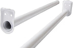 Design House 48 Inch to 72 Inch Adjustable Closet Rod for Hanging Clothes, White, Heavy Duty Steel, Center Support Bracket In