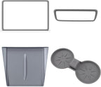 4 PCS for Tesla Model Y 2026 2025(Juniper) Model 3 2026 2025 2024 Center Console Screen & Rear View Mirror Frame Cup Coaster Cover Mat for Phone Charging Space, Silicone Grey