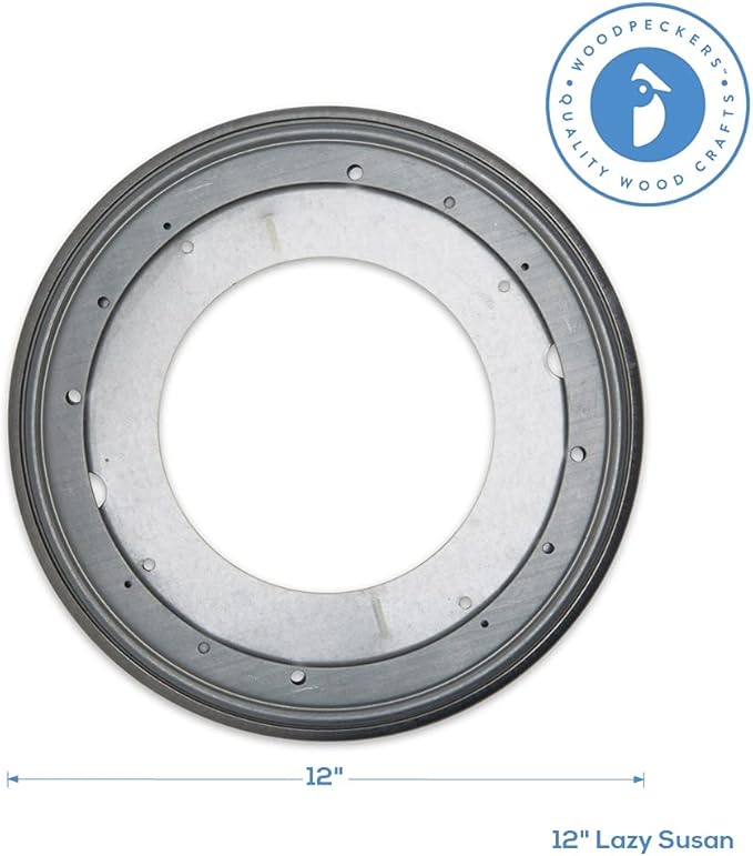 Lazy Susan Hardware, 12 inch, 1,000 lbs. Load Capacity, Pack of 1 Steel Lazy Susan Turntable Ball Bearing, by Woodpeckers