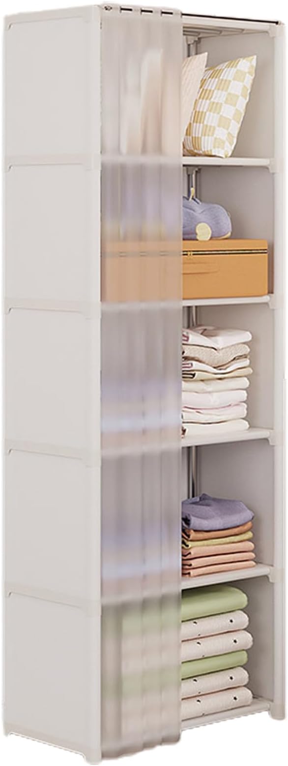 Portable Closet Wardrobe for Small Room, Clothes Storage Rack, Clothes Organizer Cabinet, Dust-Proof Garment Shelf for Home B