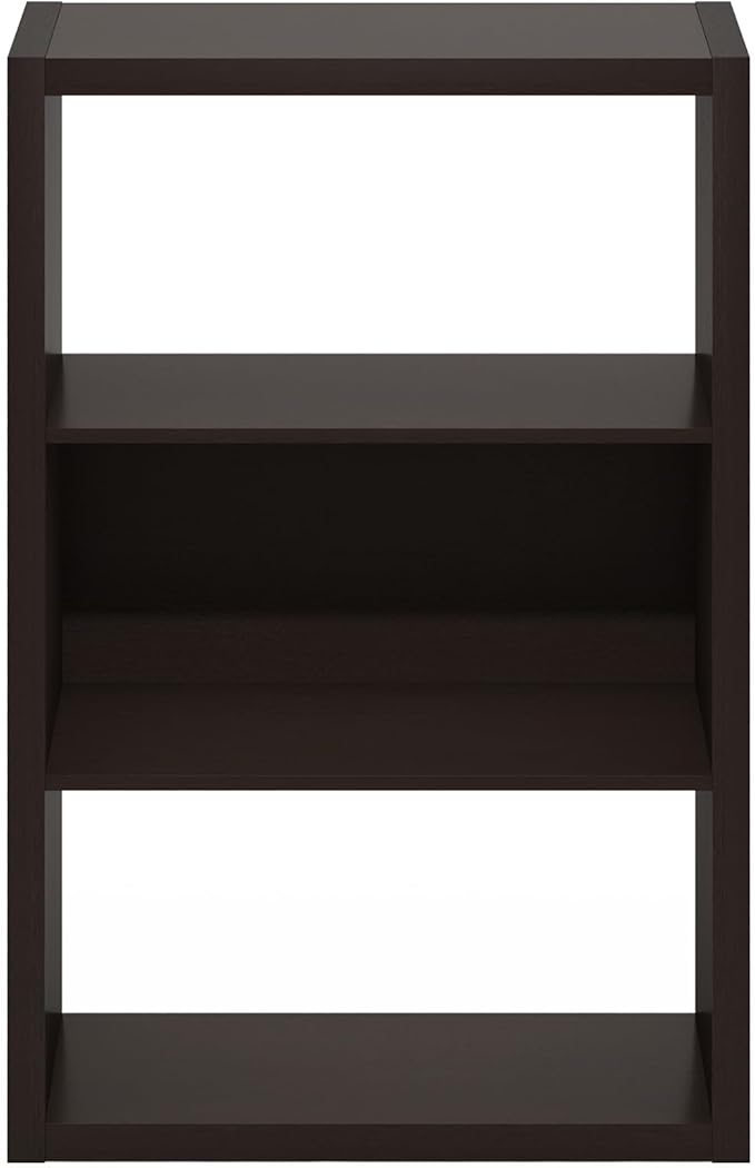 Furinno Viola Book Shelf, 3-Tier Bookshelf, Extra Thick Frame Bookcase with Open Shelf, Open Back Design, 11.3" x 23.2" x 35.
