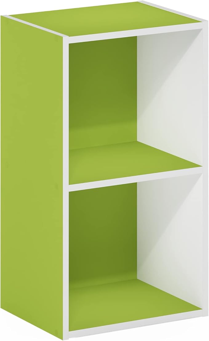 Furinno PASIR Book Shelf, 2-Tier Modern Bookshelf, Open Shelves Bookcase 9 x 12 x 21, Easy Assembly, for Living Room, Bedroom
