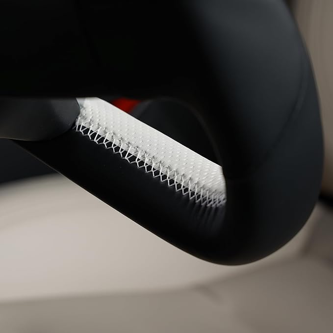 MEWANT Hand Stitched Tesla Model S Yoke Steering Wheel Cover Wrap for Tesla Model S 2021-2023 / Model X 2021-2023 Tesla Yoke Steering Wheel Accessories(3D Style)