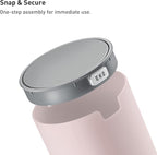 EKO Fandy 0.4 Gal/1.5L Mini Tabletop Trash Bin with Swing-Lid, Desktop Trash Can for Bathroom Countertop, Vanity, Coffee or Office, Small Garbage Bin (Pink)
