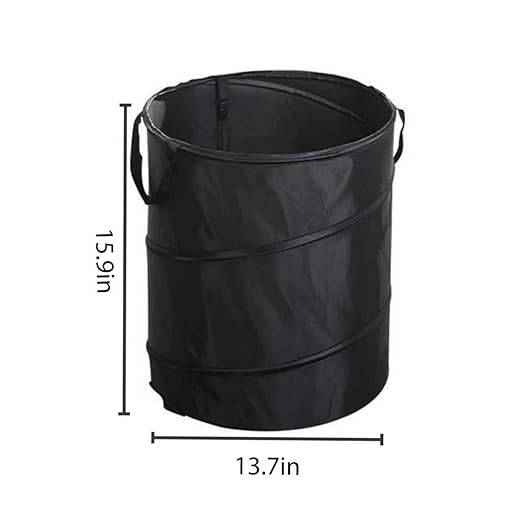 Collapsible Trash can/Folding Garbage Cans,Portable Trash can,Pop Up Trash Can,for Camping Garbage Can Collapsible,Clothes and Toys Recycle bin (Black)