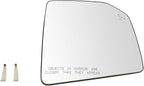 TRQ Passenger Side Mirror Glass Heated Compatible with 2015-2017 Ford F150 with Blind Spot Indicator