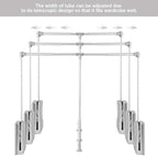 Nisorpa Pull Down Closet Rod, Adjustable 35-48 Inch Aluminium Wardrobe Lift Rail Organizer Buffer Return Closet Rod Pull Down