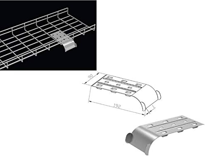 Kable Kontrol Water Fall Cable Guider - Tray Dividing and Routing - Wire Mesh Management Rack Basket, Zinc Plated Steel NEC A