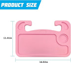 Mandark Car Steering Wheel Tray, 2 in 1 Auto Steering Wheel Desk for Eating Drinks Laptop, Multipurpose Vehicle Interior Travel Essential Table Accessories, Universal for RV, SUV, Truck (Pink)