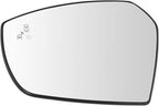 TRQ Driver Side Mirror Glass Blind Spot with Backing Plate For Factory Equipped Mirrors Compatible with 2017-2018 Ford Escape