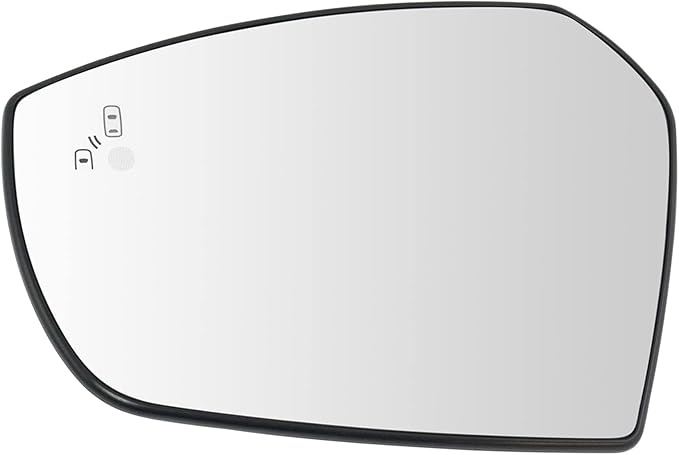 TRQ Driver Side Mirror Glass Blind Spot with Backing Plate For Factory Equipped Mirrors Compatible with 2017-2018 Ford Escape