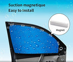 Aokway Side Window Sunshade Sun Shade for Car Window Double Thickness Auto Windshield Sunshades Curtain Universal Fit for Driver for Baby UV Protection (Blue, Front+Rear Side 4Pcs)