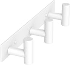 VAEHOLD Hat and Coat Wall Mount Rack - Hooks for Robes, Bags, Keys, and Towels - Bathroom Towel Hanger Organizer (White, “T“ 