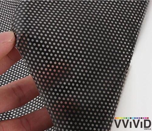 VViViD® One-Way Perforated Black Vinyl Privacy Window Film Adhesive Glass Wrap Roll (0.5ft x 54 inches)
