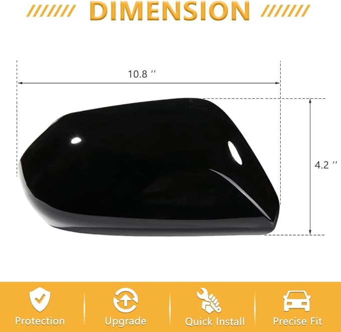 Rearview Mirror Caps Fitment for Toyota Camry 2018-2025 2PCS-Set (Gloss Black - Original, For Camry 2018-2025)