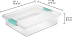 Sterilite 24-Pack Clip Box, Stackable Clear Plastic Bins with Latching Lids, Large - Writing, Arts or Crafts Supplies Storage
