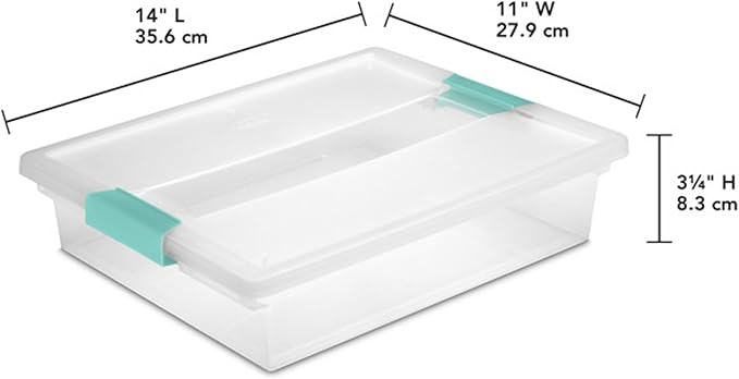 Sterilite 24-Pack Clip Box, Stackable Clear Plastic Bins with Latching Lids, Large - Writing, Arts or Crafts Supplies Storage
