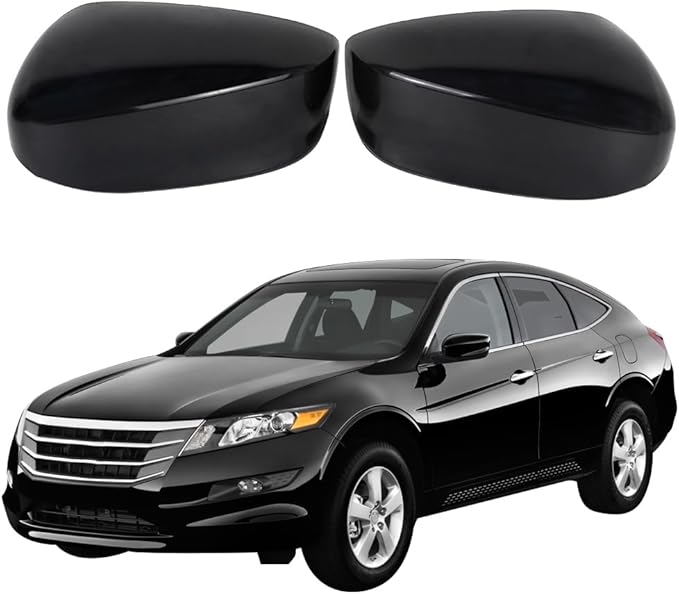 2Pcs Front Driver Side and Passenger Side Rearview Mirror Cover Caps Compatible with Honda Accord 2008 2009 2010 2011 2012 glossy Black