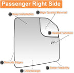 Senzeal Passenger Side Heated Mirror Glass Replacement for Ford F-150 2015 2016 2017 2018 2019 2020 with Blind Spot Mirror Replace FL3Z17K707A (Right Side)