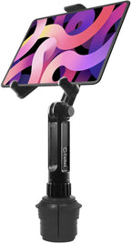 Cellet Universal Car Cup Holder Tablet Mount – Adjustable Gooseneck Stand for iPad, Galaxy, Kindle, Smartphones & More – Stable Base Fits Cup Holders 2.5"-4" for Front & Back Seat Use