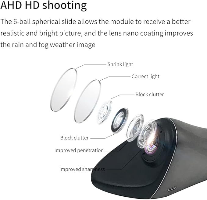 CVBS Signals Blind spot Camera Car Side View Camera IP68 Waterproof 120 Degree Wide Angle Side View Mirror kit Dark Grey