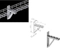 Kable Kontrol Cantilever Wall Bracket – 8” Width - Wire Mesh Tray Cable Management Rack Cords Organizer Cable Basket, Zinc Pl