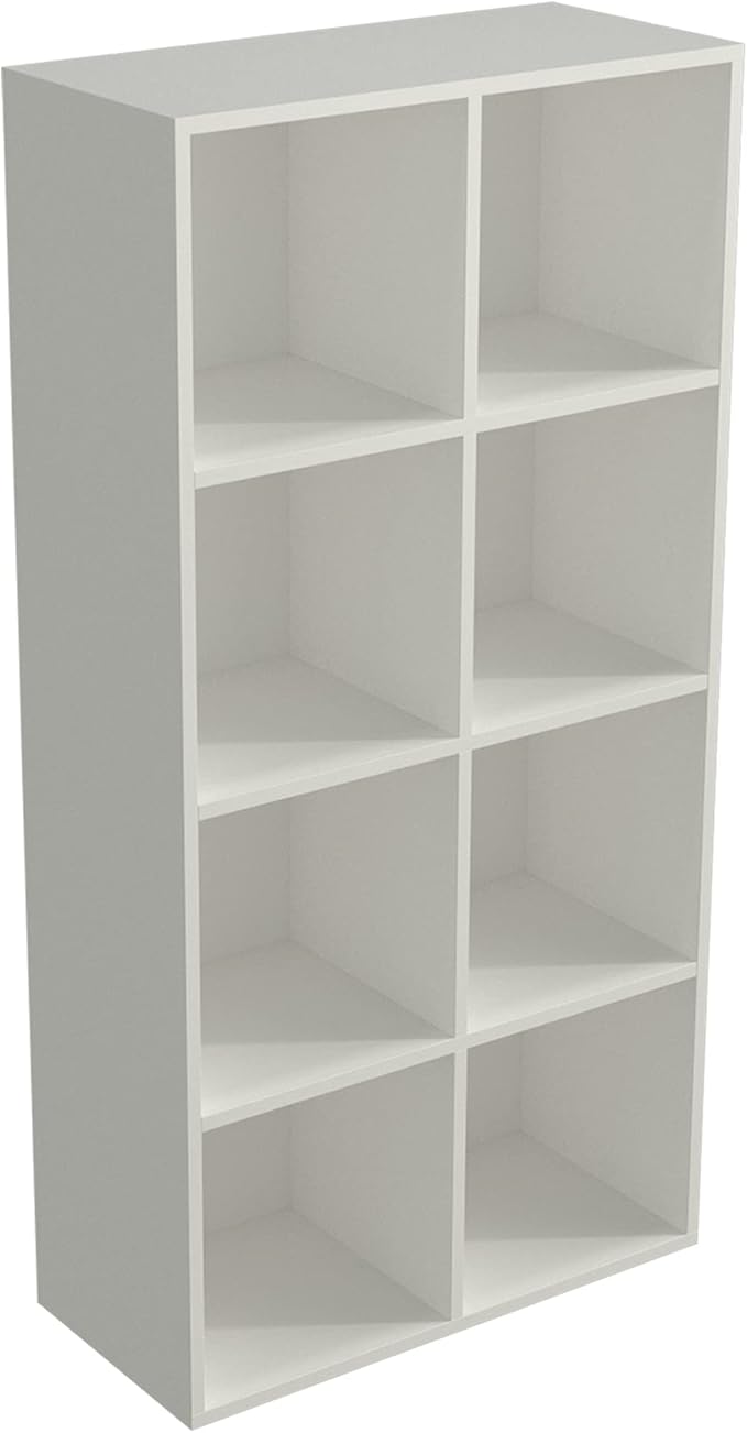 OSCHF 8-Cube Storage Shelf Bookcase - Wooden 4-Tier Floor Standing Open Bookshelf, Modern TV Stand up to 55 Inchs for Home an