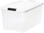 IRIS USA 72 Qt Stackable Plastic Storage Bins with Lids, 8 Pack - BPA-Free, Made in USA - See-Through Organizing Solution, La