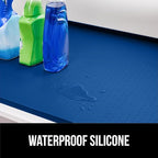 GORILLA GRIP Waterproof Silicone Under Sink Mat with Raised Lip for Kitchen and Bathroom, 28 x 22 in, Cabinet Shelf Liner Sta