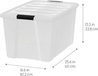 IRIS USA 72 QT Plastic Storage Box with Lid and Latches - 8 Pack - BPA-Free, Discreet Organizing Solution, Durable Nestable S