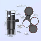 4 in 1 Car Cup Holder Extender Multifunctional Car Cup Holder Organizer Car Interior Accessories for Drinks Bottles Cups Holder