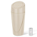 Car Trash Can, Mini Car Trash Bin with Lid, Leakproof Cup Holder Car Garbage Can with 20 Trash Bags, Vehicle Front Back Seat Organizers and Storage for Car, Home, Office, Beige