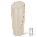 Car Trash Can, Mini Car Trash Bin with Lid, Leakproof Cup Holder Car Garbage Can with 20 Trash Bags, Vehicle Front Back Seat Organizers and Storage for Car, Home, Office, Beige