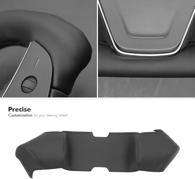 MEWANT Hand Stitched Tesla Model S Yoke Steering Wheel Cover Wrap for Tesla Model S 2021-2023 / Model X 2021-2023 Tesla Yoke Steering Wheel Accessories